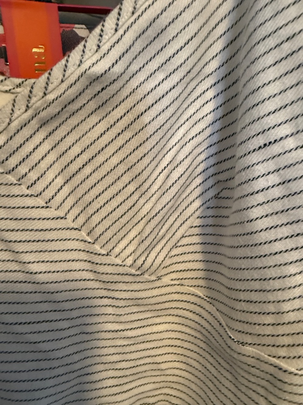 Banana Republic White and Light Gray Pinstripe Sleeveless Midi Dress - Picture 3 of 6
